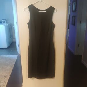 Recollections Elegant Black Midi Dress Open Back